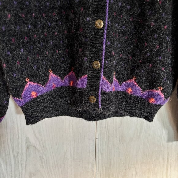 Woolrich Vintage Gray Handframed Long Sleeve Button Wool Mohair Blend Sweater - Picture 4 of 8